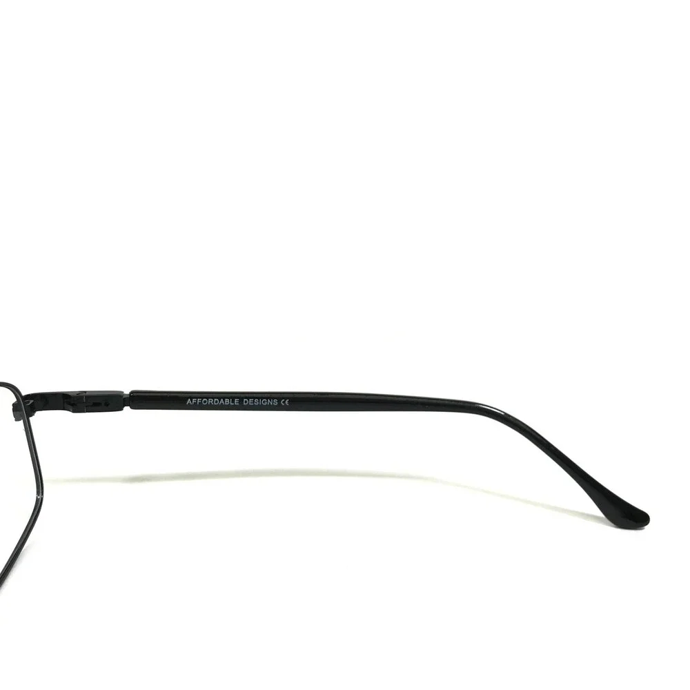 Affordable Designs Eyeglasses Frames NOAH BLACK Square Wire Rim 55-16-145